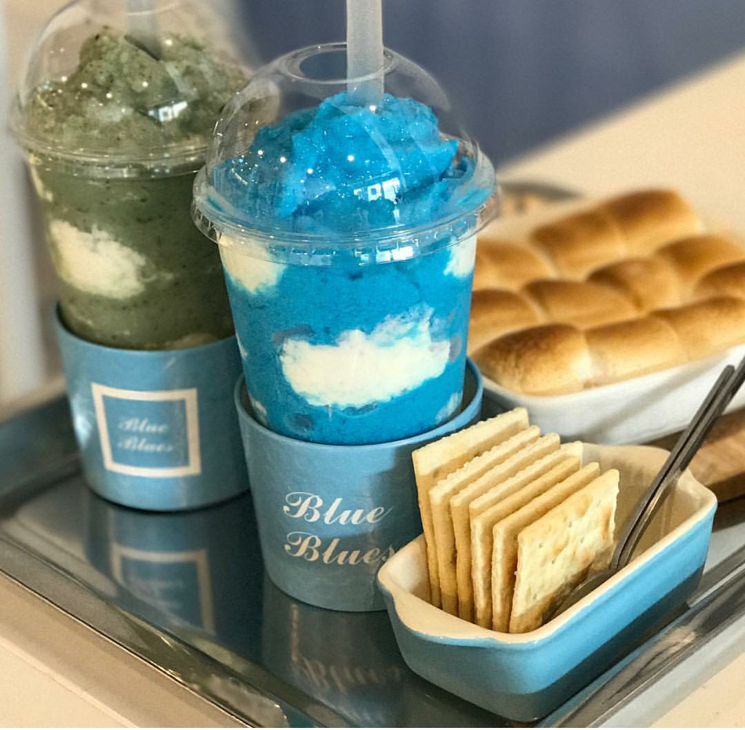 Boissons colorées de Bleus Bleus